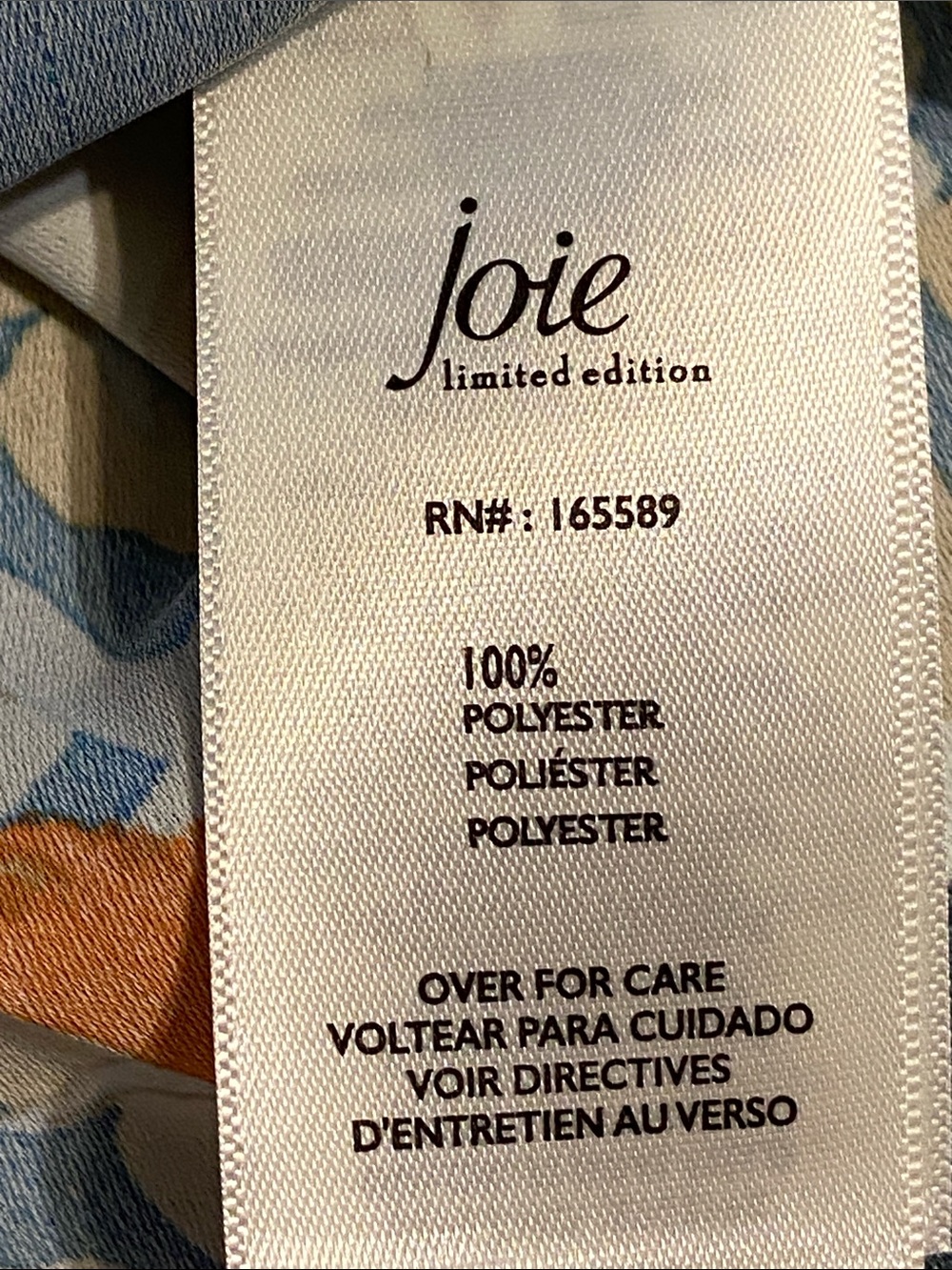 JOIE LIMITED EDITION FLORAL BLOUSE Pleats & Ruffles Blue Cream Orange & Black - Picture 8 of 9